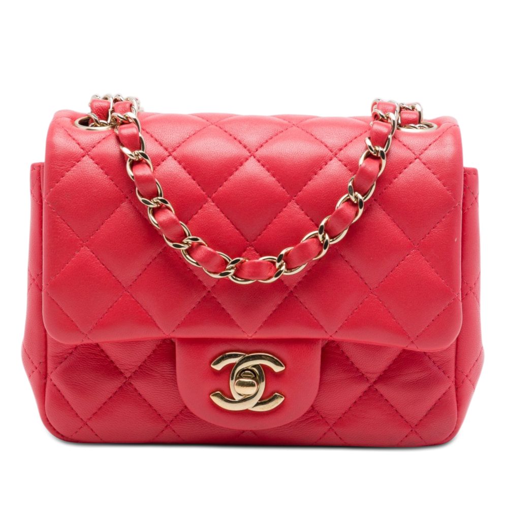 Pre-Loved Chanel Mini Square Classic Lambskin Single Flap